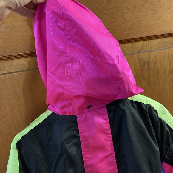 Sunice Ski Jacket Vtg Women’s Sz XL discipline Colorblock Pink Black Coat 80s 90 - Picture 8 of 16